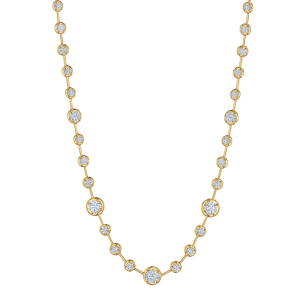 Kwiat 18k Yellow Gold Bezel Set Diamond Necklace