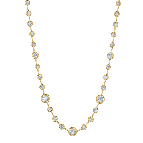 Kwiat 18k Yellow Gold Bezel Set Diamond Necklace