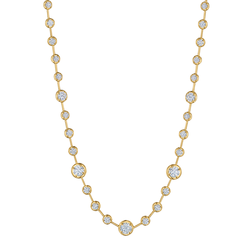 Kwiat 18k Yellow Gold Bezel Set Diamond Necklace