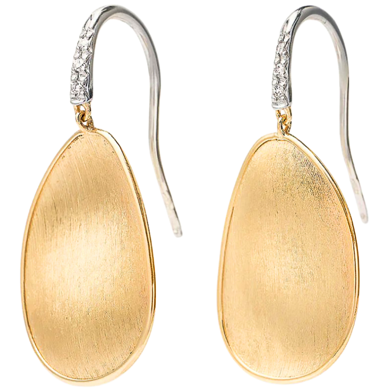 Marco Bicego 18k Yellow Gold & Pave Diamond Lunaria Collection Earrings