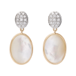 Marco Bicego 18k Yellow & White Gold Siviglia Collection Mother of Pearl & Diamond Drop Earrings