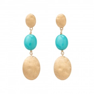 18k Yellow Gold Marco Bicego Siviglia Colore Turquoise Drop Earrings
