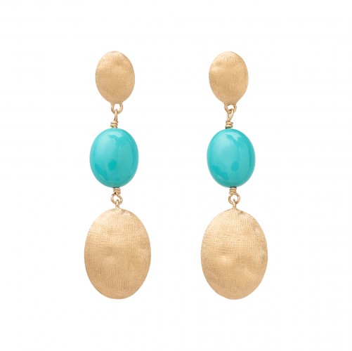 18k Yellow Gold Marco Bicego Siviglia Colore Turquoise Drop Earrings