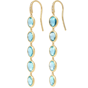 Marco Bicego 18k Yellow Gold, Topaz & Diamond Jaipur Collection Earrings