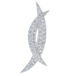 Rahaminov 18k White Gold & Diamond Kissing Moons Pin