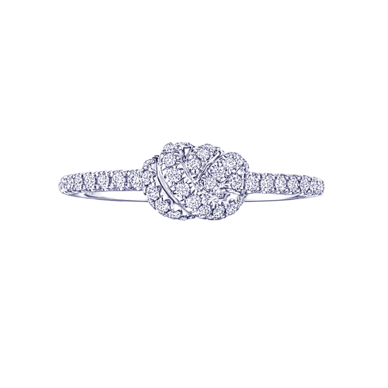 Kwiat Platinum & Diamond Petite Love Knot Ring