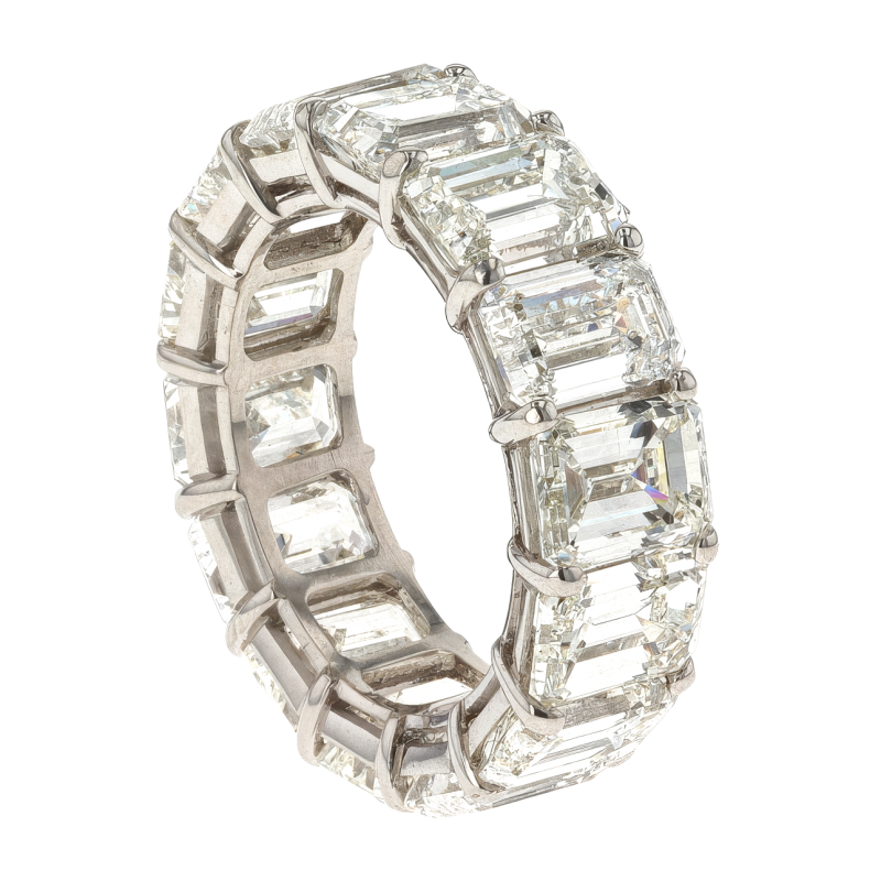 Platinum & 14Emerald Cut Diamond Eternity Band