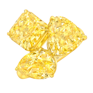 Rahaminov 18k Yellow Gold & Yellow Diamond Triple Threat Ring