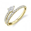 Yellow Gold Diamond Band with Pear Shape