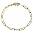 14k Yellow Gold & Diamond Paper Clip Link Bracelet