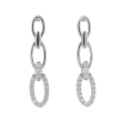 14k White Gold & Diamond Link Earrings