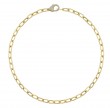 14k Yellow Gold Paper Clip Link Necklace with Pave Diamond Clasp