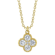 14k Yellow Gold & Diamond Clover Pendant