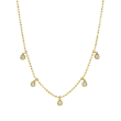 14k Yellow Gold & Bezel Set Diamond Faceted Ball Chain Necklace