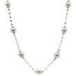 14k Yellow Gold Cultured Pear Sparkle Chain Necklace