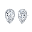 Rahaminov 18k White Gold & Pear Shape Diamond Halo Studs