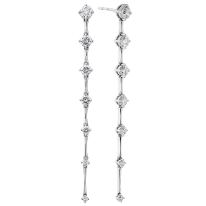 18k White Gold & Diamond Cadence Drop Earrings