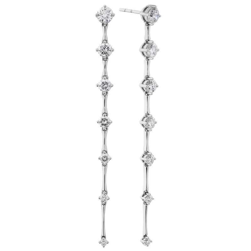 18k White Gold & Diamond Cadence Drop Earrings