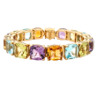Asprey 18k Yellow Gold & Multicolor Gemstone Bracelet