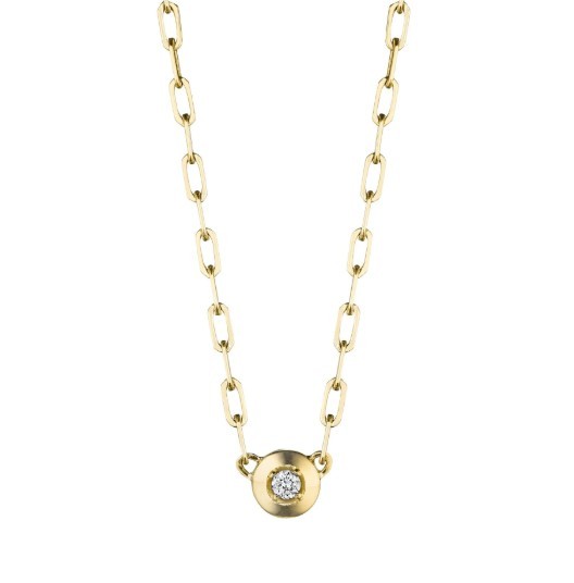 Penny Preville 18k Yellow Gold Pendant with Paperclip Chain