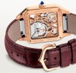 Cartier Santos-Dumont Skeleton Watch Equipped with a Micro-Rotor,  Automatic Movement, Rose Gold & Leather
