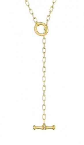 Penny Preville 18k Yellow Gold & Diamond Large Toggle Necklace