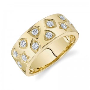 Yellow Gold Scattered Diamond Ring