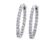 3.80ctw White Gold Inside-Out Small Diamond Hoop Earrings