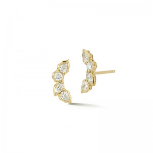 18k Yellow Gold Posey Curve Studs