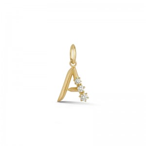 18k Yellow Gold "A" Letter Charm