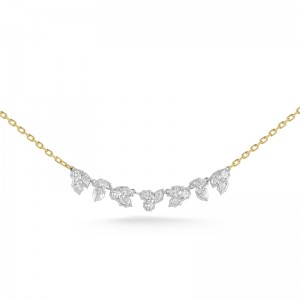 18k Yellow Gold & Platinum Posey Diamond Necklace