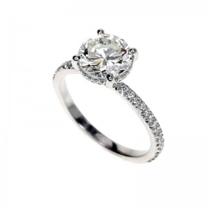 2.00ct Platinum Whisper Thin Round Brilliant Cut Diamond Engagement Ring