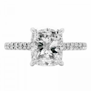 2.60ct Platinum Cushion Cut Diamond Engagement Ring