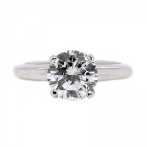 1.39ct Platinum Round Brilliant Solitaire Diamond Engagement Ring