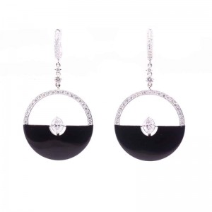 2.17ctw Mariani White Gold & Black Rhodium Diamond Earrings