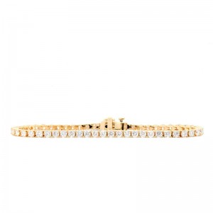 4.48ctw Yellow Gold Diamond Tennis Bracelet