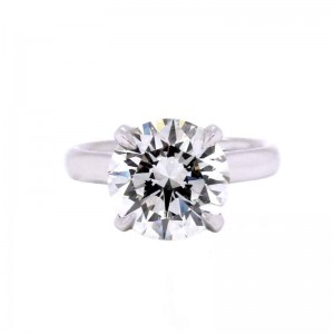 5.10ct Platinum Round Brilliant Cut Solitaire Diamond Engagement Ring
