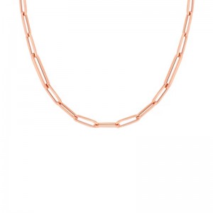 Roberto Coin Rose Gold Paperclip Link Chain Necklace