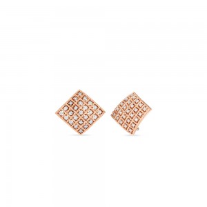 Roberto Coin Rose Gold Barocco Diamond Stud Earrings