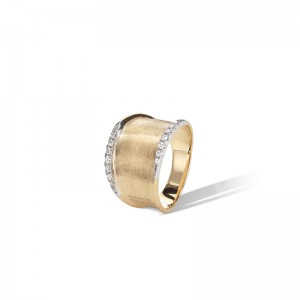 Marco Bicego Lunaria Collection Yellow Gold Ring with Diamonds