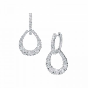 2.74ctw White Gold Diamond Drop Earrings