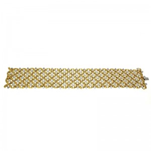4.20ctw Yellow Gold Diamond Flexible Bracelet