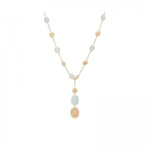 Marco Bicego Siviglia Collection Lariat Diamond & Aquamarine Necklace