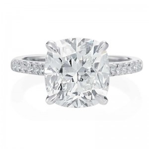 5.03ct Platinum Cushion Cut Diamond Engagement Ring