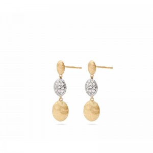 Marco Bicego Siviglia Collection Yellow Gold Diamond Pave Earrings