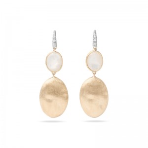 Marco Bicego Siviglia Collection Yellow Gold Mother of Pearl & Diamond Drop Earrings