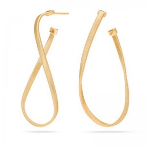 Marco Bicego Marrkech Collection Yellow Gold Oval Hoop Earrings