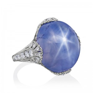 35.80ct Star Sapphire and Diamond Ring