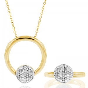 Phillips House Yellow Gold Mini Infinity Revolution Diamond Ring Necklace