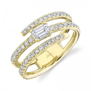 Yellow Gold Emerald Cut Diamond Ring